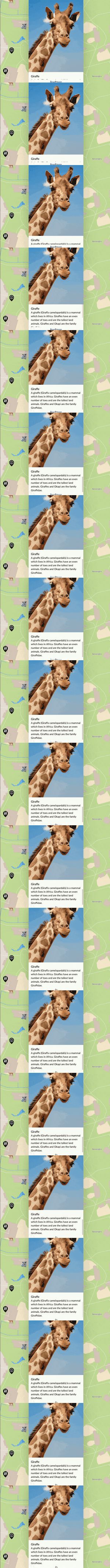 An animated GIF of the MapHub user interface where a cursor clicks the 'Read more' button on a map item, causing the long description to smoothly scroll up and reveal more text. your map items clean while making full stories accessible with a click.